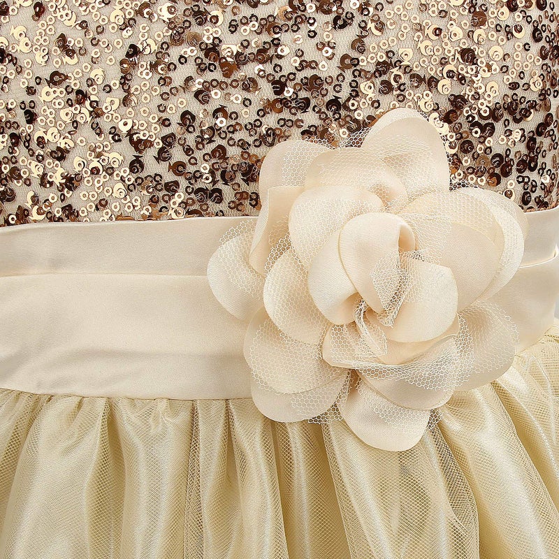 Acecharming Girls Dresses Sequin Flower Girls Party Dress Bridesmaid Ball Gown Wedding Tulle 3-10 Years - Image 3